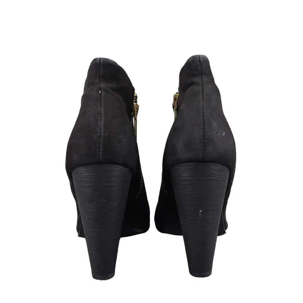 Abound Shoes Womens 7.5 Booties Fashion Classic Black Block Heel Ankle Boot Zip